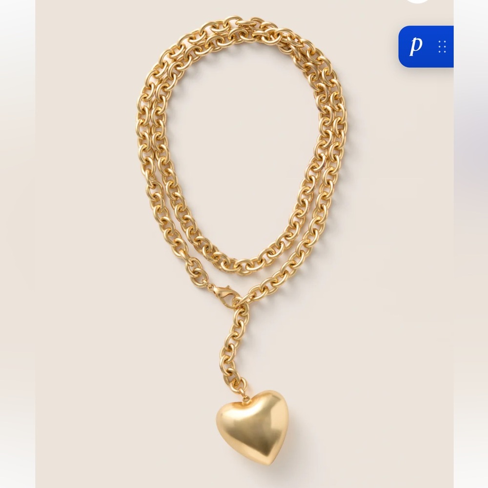 NWOT Roxanne Assoulin Puffy Heart Necklace